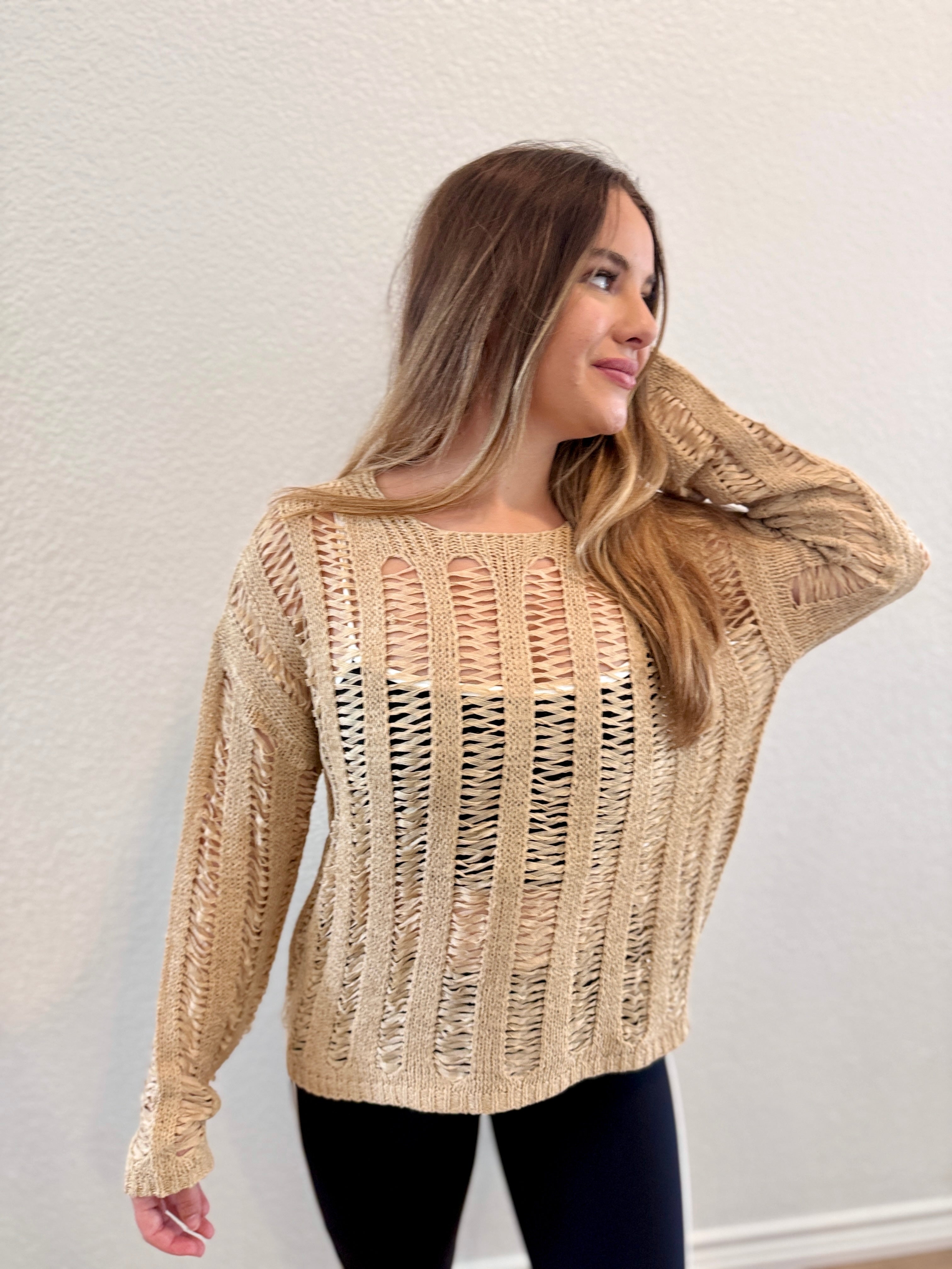 Claire Chrochet Knit Pullover image 1