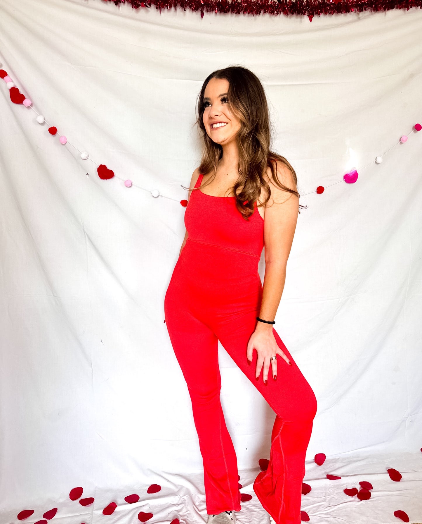 Rylee Workout Jumpsuit (RED) image 0